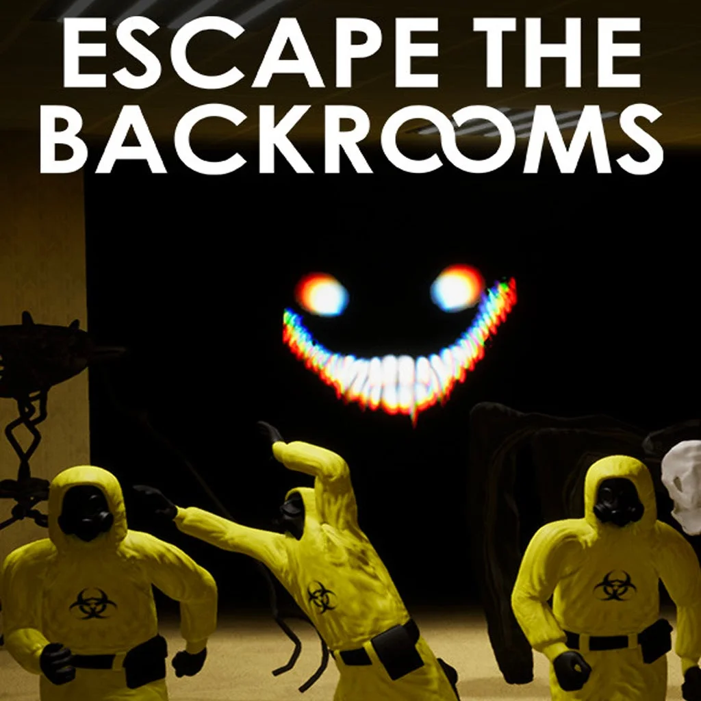 Backrooms horror exploration through yellow corridors